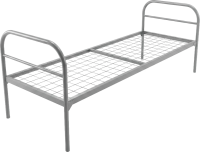 Кровать металлическая одноярусная Эконом +, 70x190 см, сетка 100x50, 1 перемычка